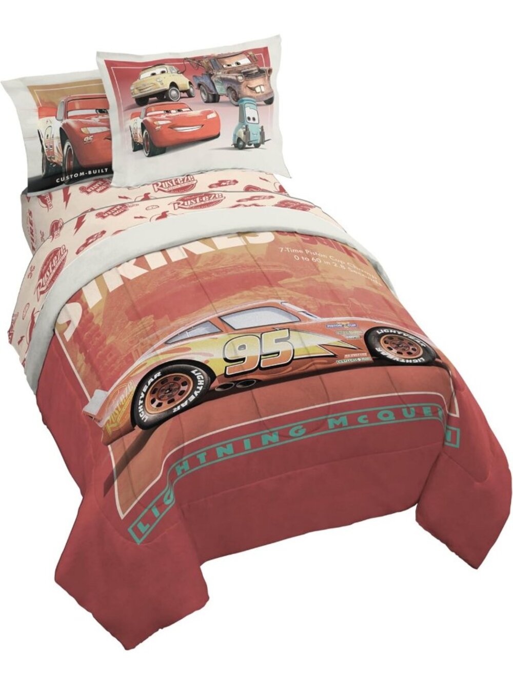 Cozy Kids Comforter Set with Sheets & Pillow Covers - 7 Piece Full Bedding, Red